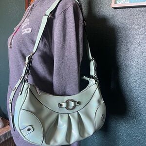 Teal holo vintage style shoulder bag